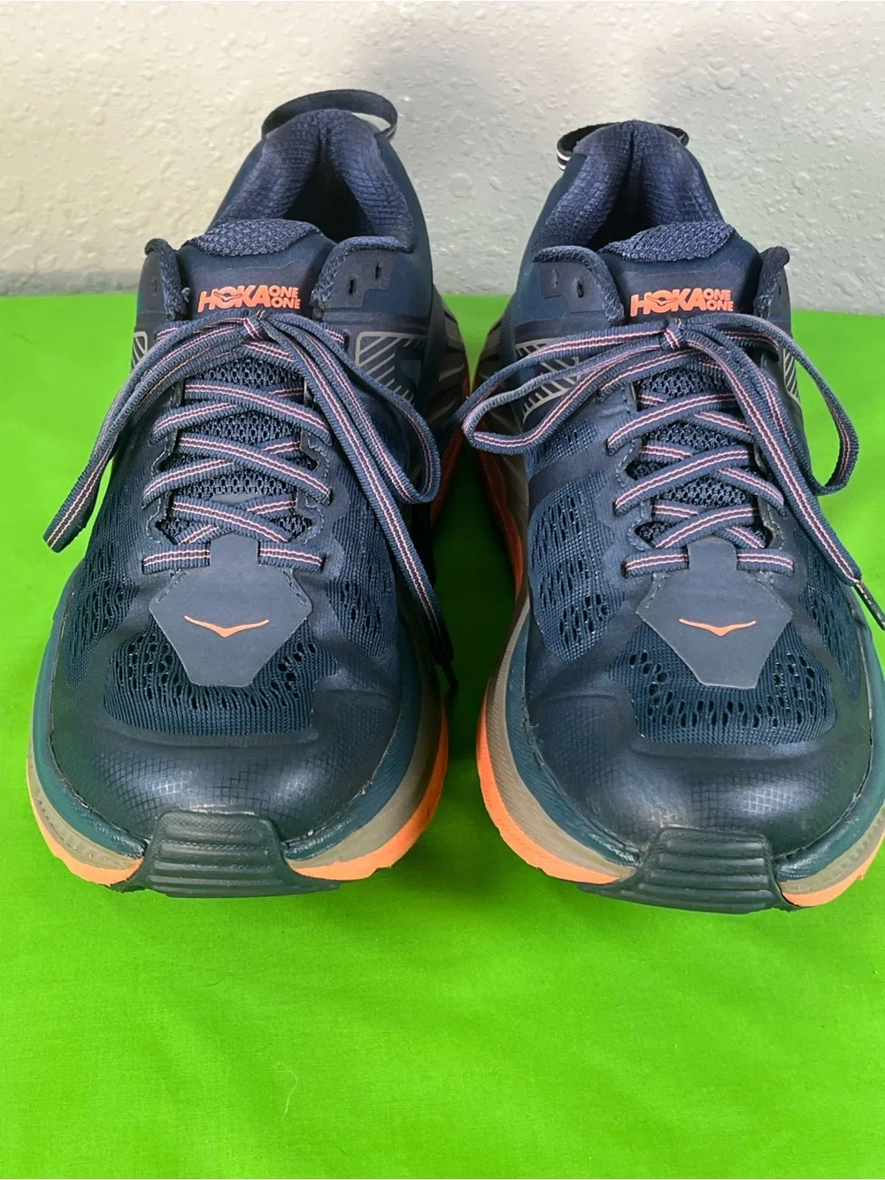Hoka Navy Blue and Orange Trail Running Shoes
